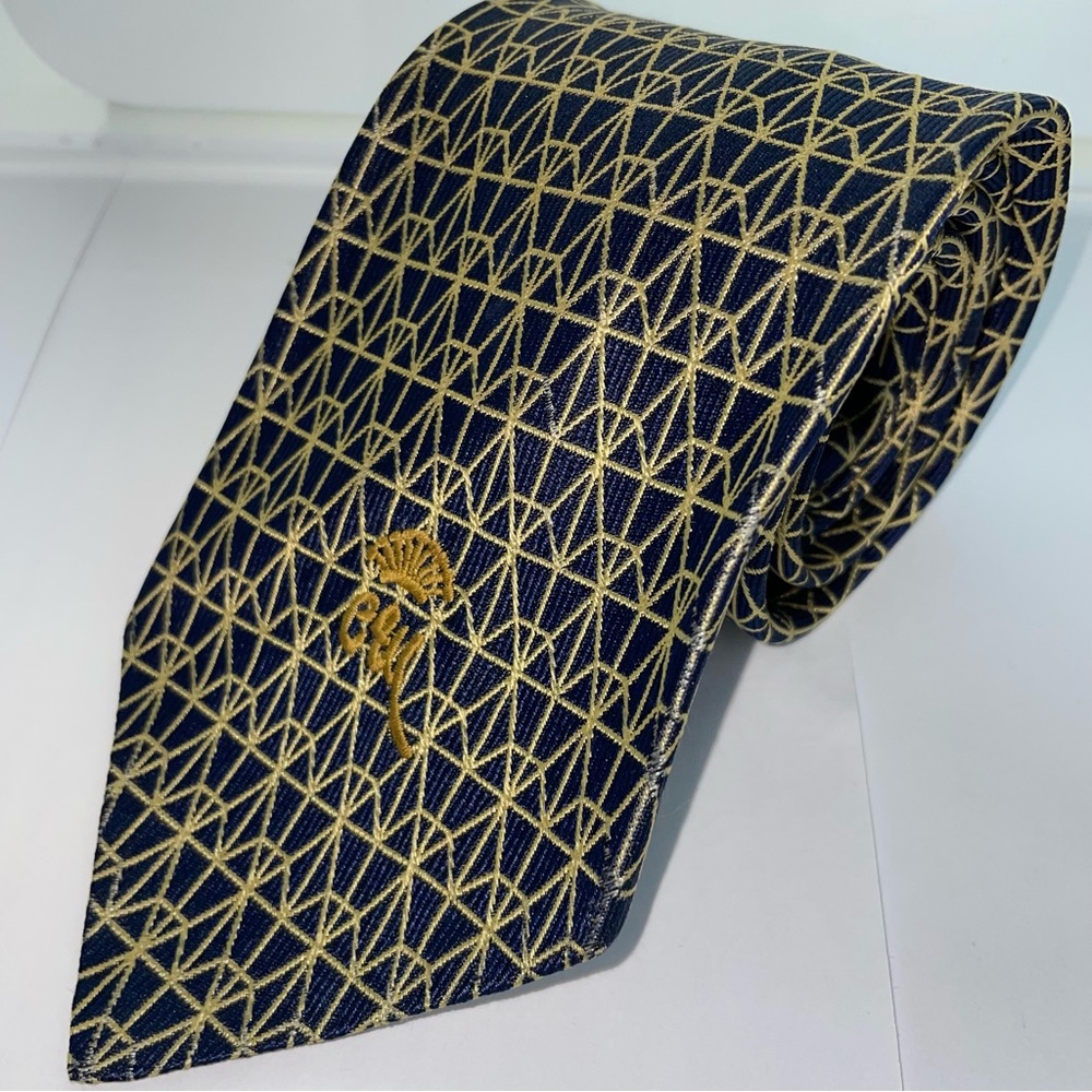 #1 Tie Neckties 40s  Countess Mara for Robinson California Baroque Gold Pinstrip